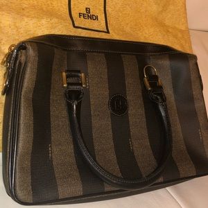Gorgeous Fendi Pequin Handbag 9.8/10